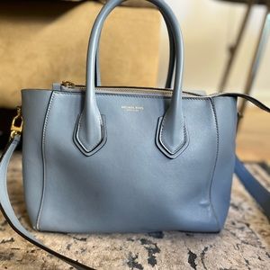 Michael Kors Collection top handle purse with should strap baby blue made in IT